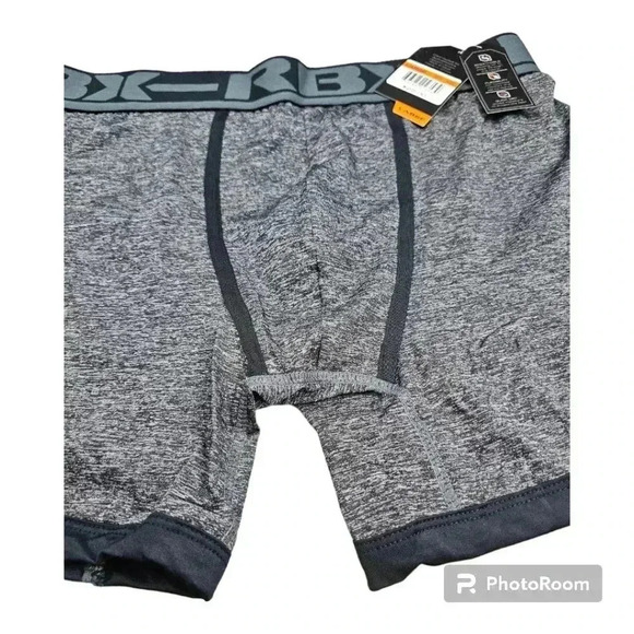 RBX Boxer Briefs  Heathered Black 6" inseam NWT Large - Picture 6 of 7